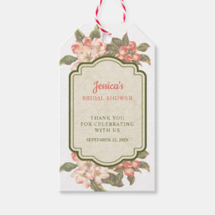 Vintage Apple Blossom Bridal Shower Gift Tag