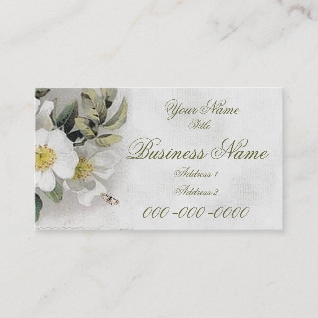Vintage Apple Blossom Business Card (Front)