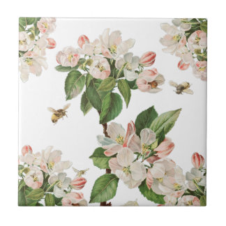 Vintage apple blossom ceramic tile