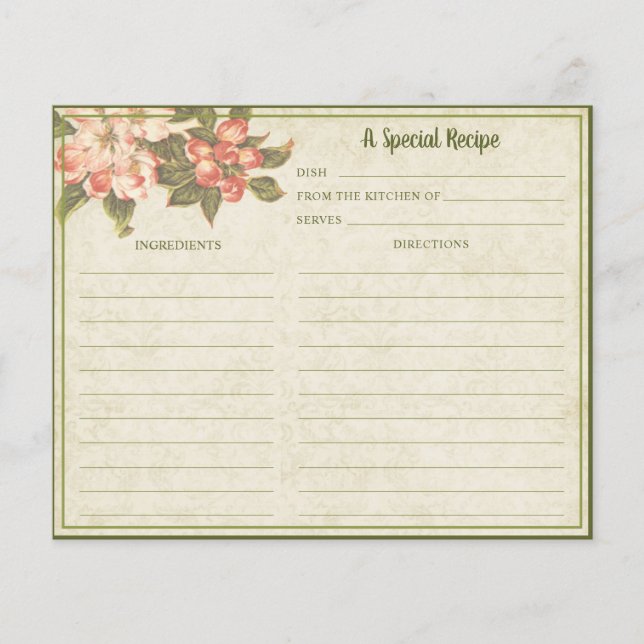 Vintage Apple Blossom |  Recipe Card (Front)