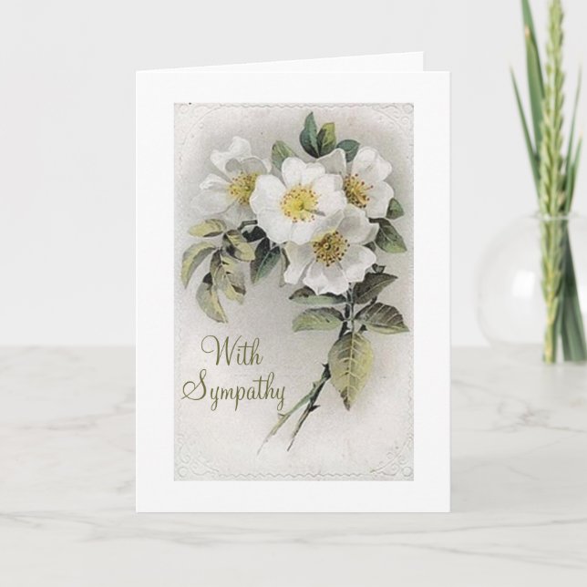 Vintage Apple Blossom Sympathy Card (Front)