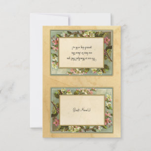 Vintage Apple Blossom, Tea Stained Typography DIY Thank You Card
