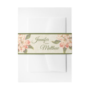 Vintage Apple Blossom Wedding Invitation Belly Band