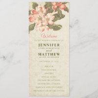 Vintage Apple Blossom Wedding Program