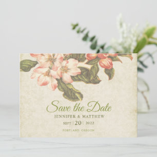 Vintage Apple Blossom Wedding Save the Date Card
