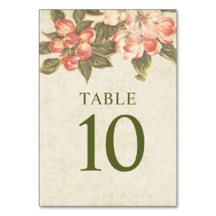 Vintage Apple Blossom Wedding Table Number
