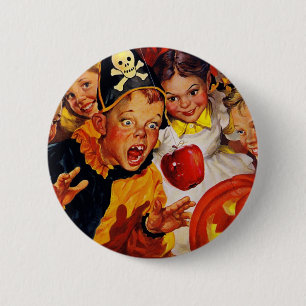 Vintage Apple Bobbing 6 Cm Round Badge