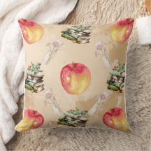 Vintage Apple & Book Pattern – Cosy Fall Vibe