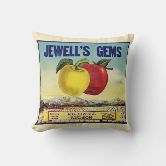 Vintage Apple Crate Label Cushion (Front)