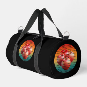 Vintage apple fruits heathy food duffle bag