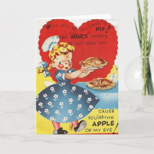 Vintage Apple Of My Eye Valentine's Day Card