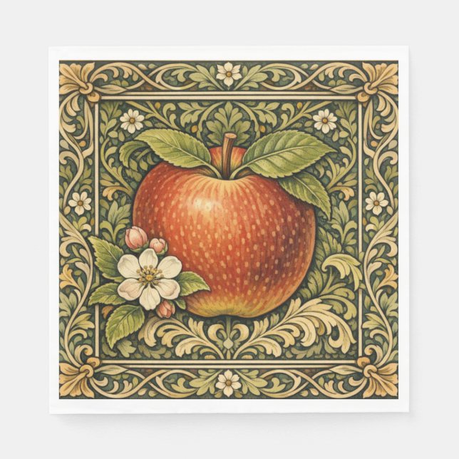 Vintage apple painting  napkin (Front)
