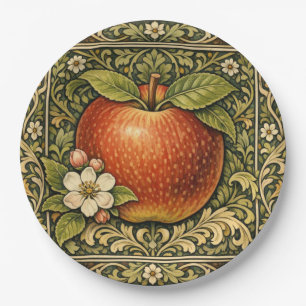 Vintage apple painting  paper plate