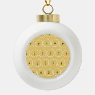 Vintage Apple Pattern: Wallpaper Design. Ceramic Ball Christmas Ornament
