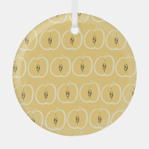 Vintage Apple Pattern: Wallpaper Design. Glass Tree Decoration