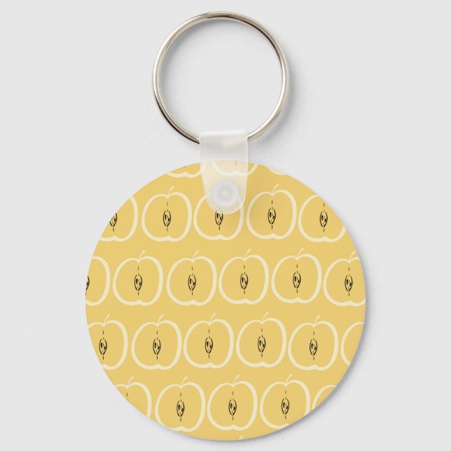 Vintage Apple Pattern: Wallpaper Design. Key Ring (Front)