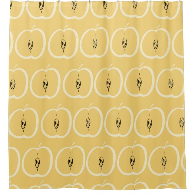 Vintage Apple Pattern: Wallpaper Design. Shower Curtain (Front)