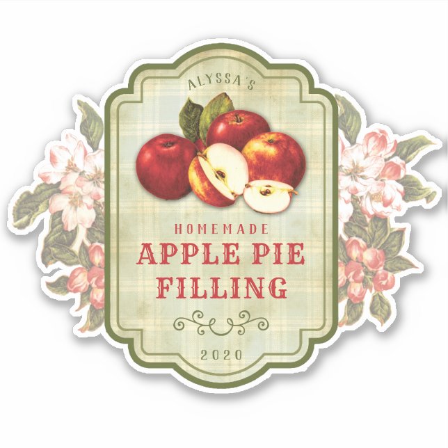 Vintage Apple Pie Filling Canning Label (Front)