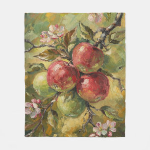 Vintage Apple Still Life Fleece Blanket