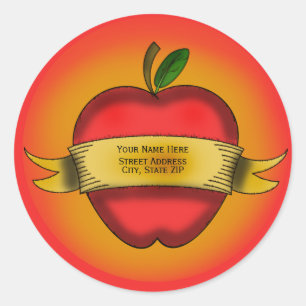 Vintage Apple Tattoo Address Label