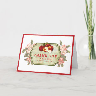 Vintage Apple Thank You Teacher Appreciation Card