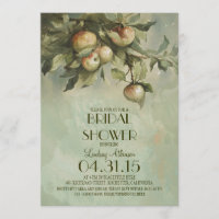 Vintage apple tree bridal shower invitations
