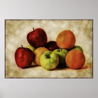 Vintage Apples and Oranges Poster