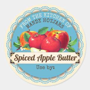 Vintage apples from the kitchen of canning label