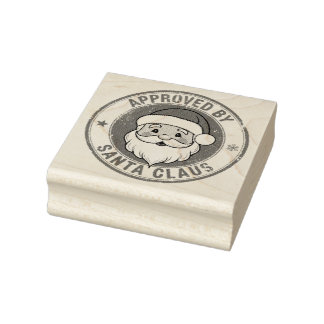 Vintage Approved By Santa Claus Christmas Rubber Stamp