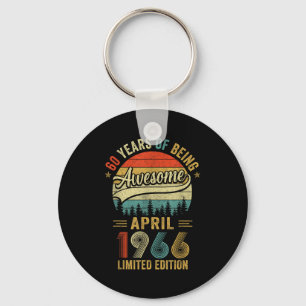 Vintage april 1966 60 years old 60th birthday men key ring