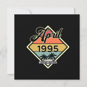 Vintage April 25 Year 1995 25th Birthday Gift Invitation