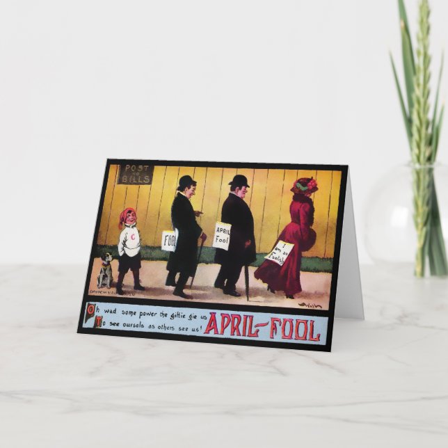 Vintage April Fools Day Greeting Card  (Front)