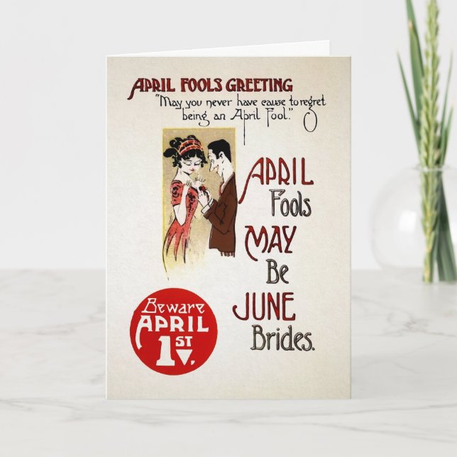 Vintage April Fools Greeting Card  (Front)