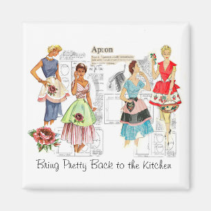 Vintage Apron Sewing Pattern Magnet