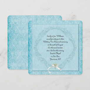 Vintage Aqua Damask Invitation