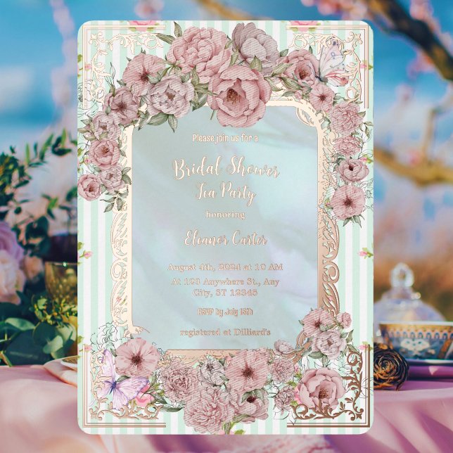 Vintage Aqua Peony Bridal Shower Tea Party (Creator Uploaded)