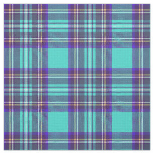Vintage Aqua/plum/yellow/white/black  stripe plaid Fabric