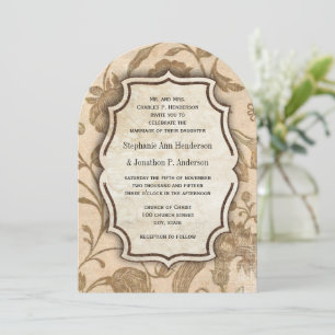 Vintage Aqua Red Love Bird Pattern Wedding Invitation