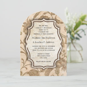Vintage Aqua Red Love Bird Pattern Wedding Invitation