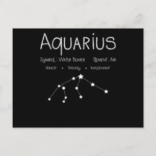 Vintage Aquarius Star Sign Horoscope Birthday Gift Postcard