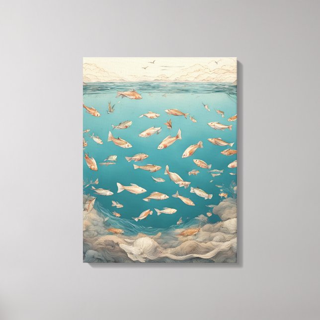 Vintage Aquatic Canvas Print (Front)