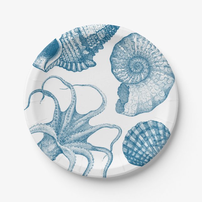 Vintage Aquatic Paper Plate (Front)