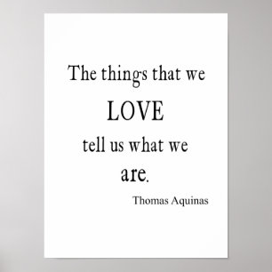 Vintage Aquinas Love Inspirational Quote / Quotes Poster