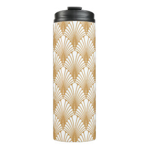 Vintage Arabesque Geometric Seamless Pattern Thermal Tumbler