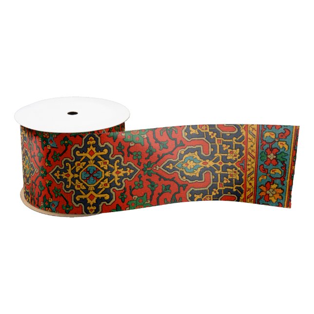 Vintage Arabian Carpet Print Satin Ribbon (Spool)