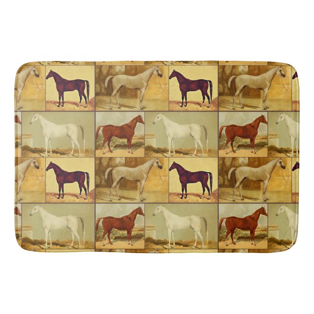 Vintage  Arabian horses - collage Bath Mat (Front)