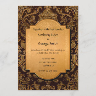 Vintage Arabic Frame Wedding Invitations