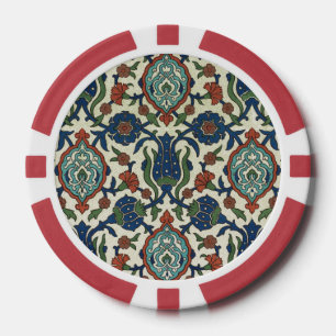 Vintage Arabic Geometric Floral Art Print Poker Chips