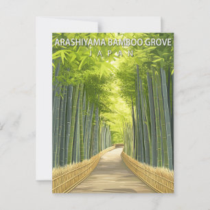 Vintage Arashiyama Bamboo Grove Japan Postcard