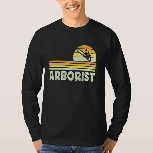 Vintage Arborist Chainsaws Tree Cutting T-Shirt (Front)